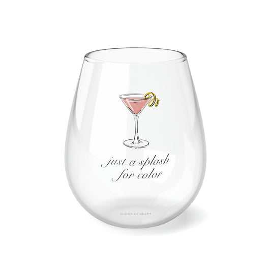 Just a Splash for Color Stemless Wine Glass