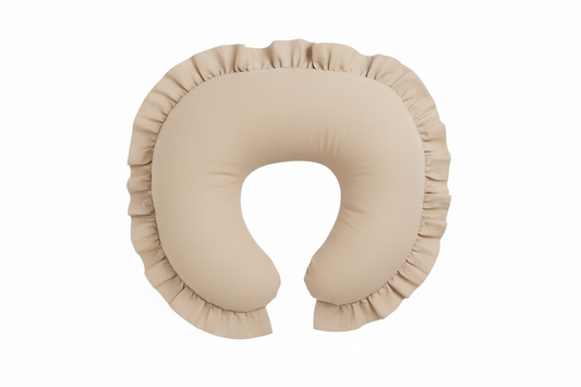Beige Ruffle Nursing Pillow Cover