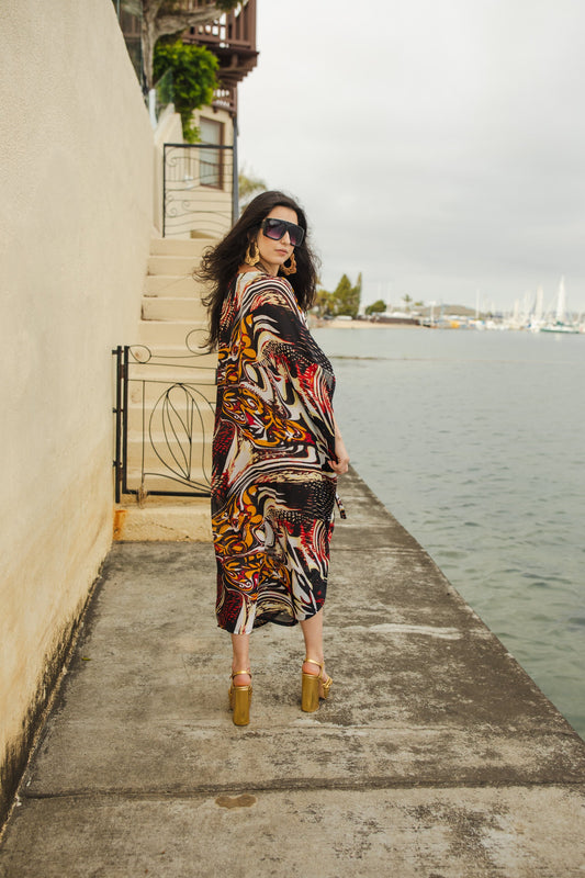Actius Caftan Kaftan Dress in Rouge