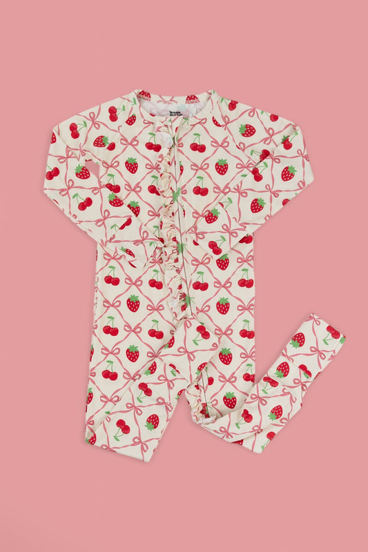 CHERRY BOW BERRY DREAM RUFFLE ROMPER