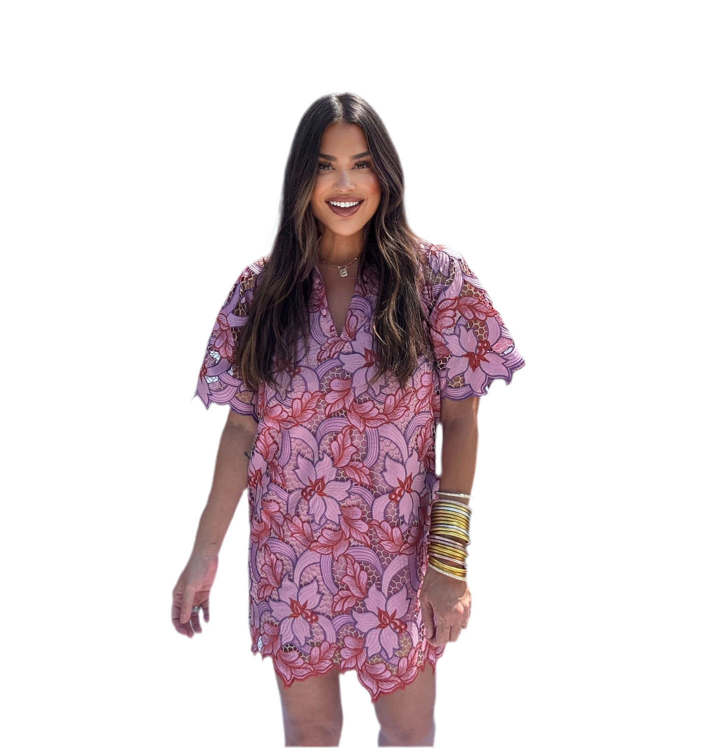 Lulu Short Sleeve Mini Caftan- Autumn