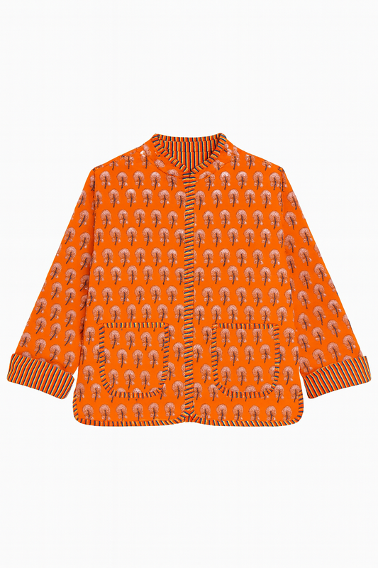 The Charlotte Jacket in Poppy Orange