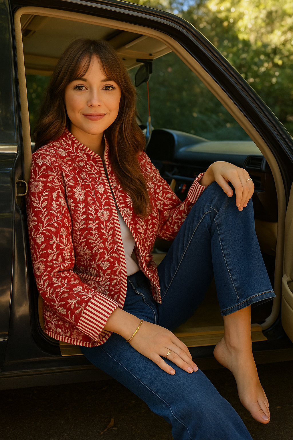 The Charlotte Jacket in Crimson Bloom