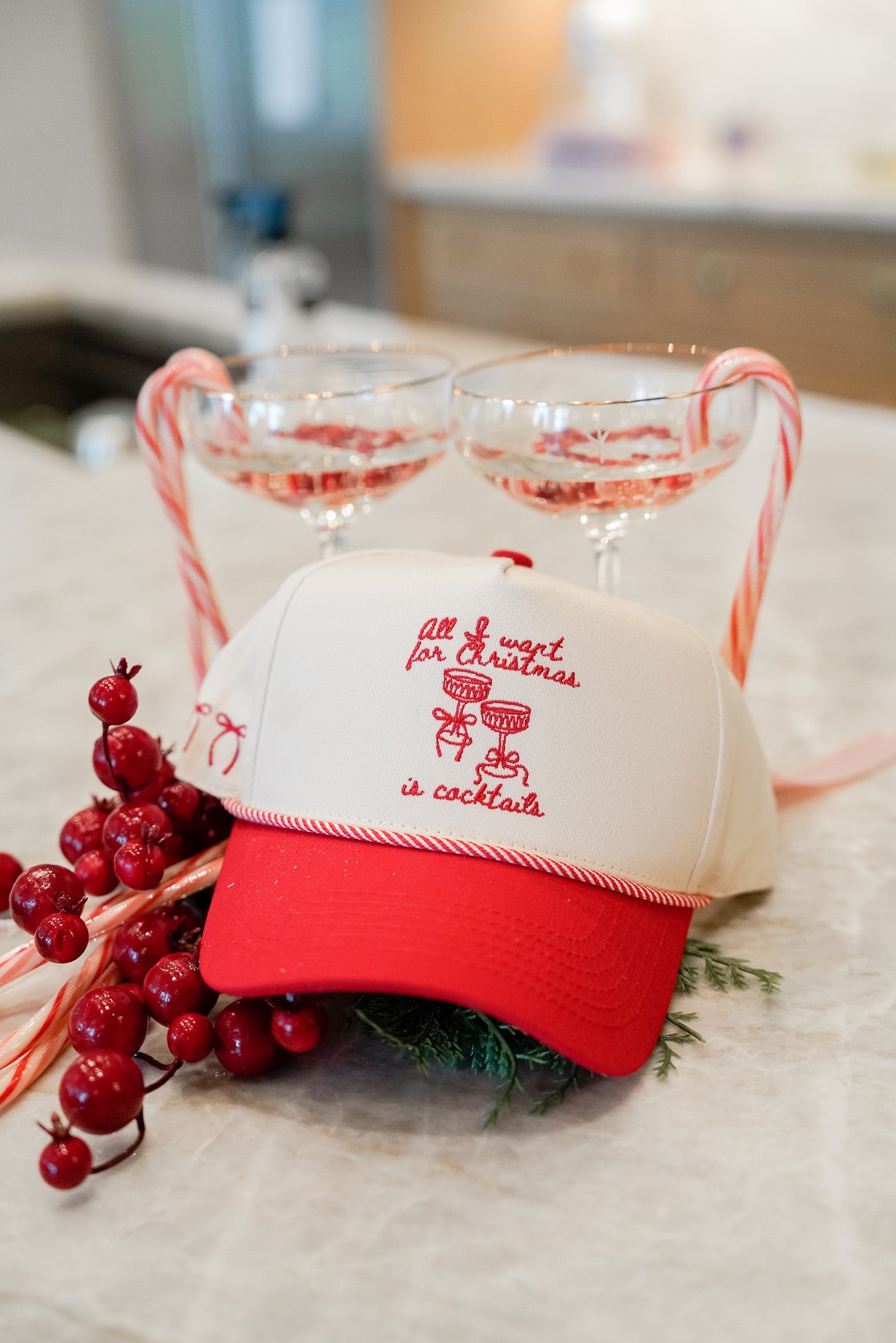 All I Want for Christmas is Cocktails - Red Vintage Trucker Hat