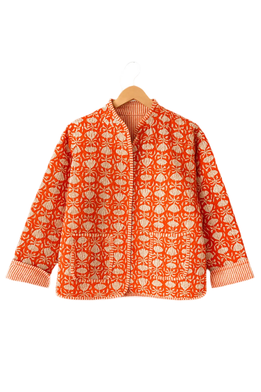 The Charlotte Jacket in Orange Marigold