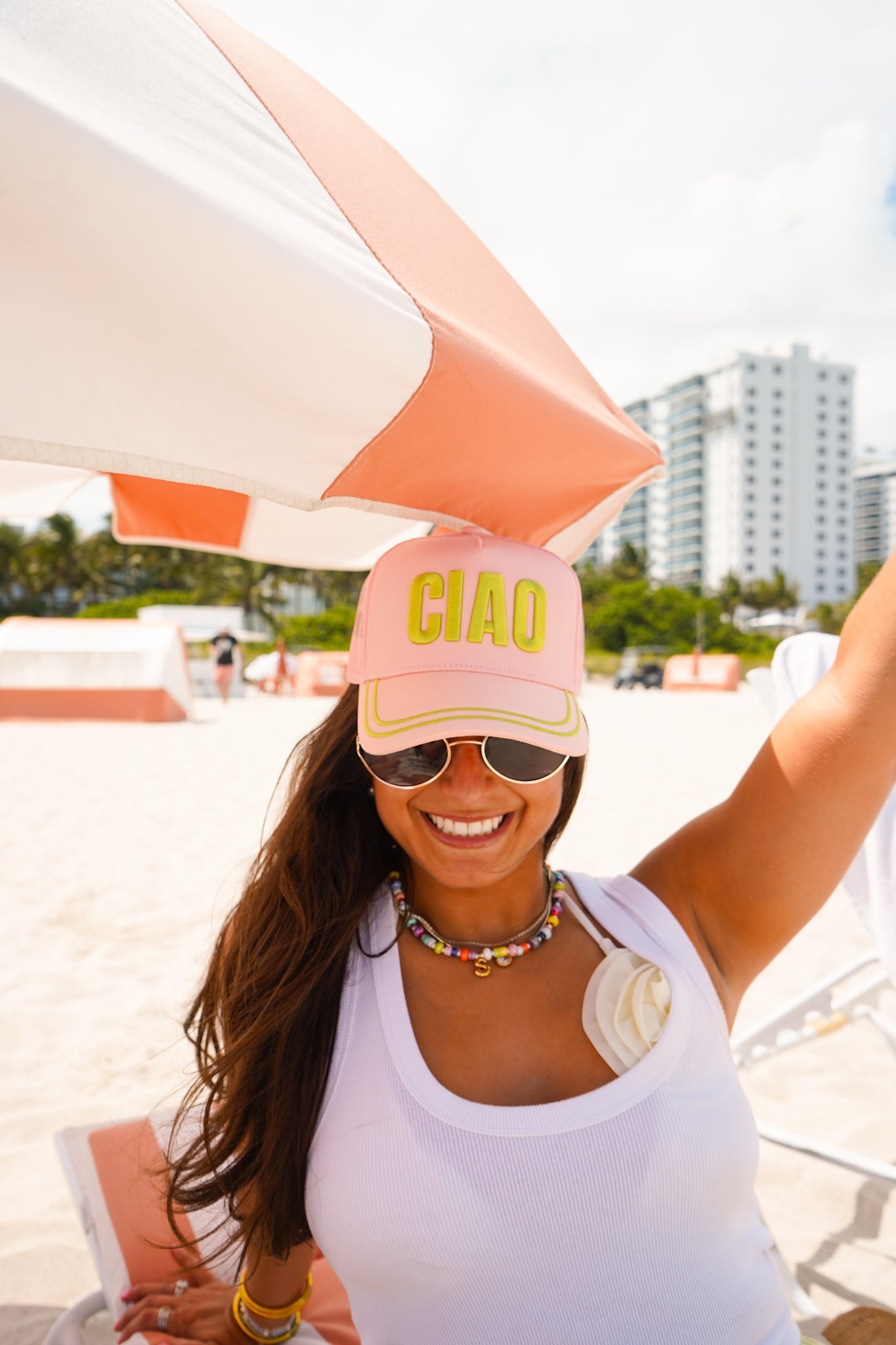 Ciao - Pink Canvas Trucker Hat