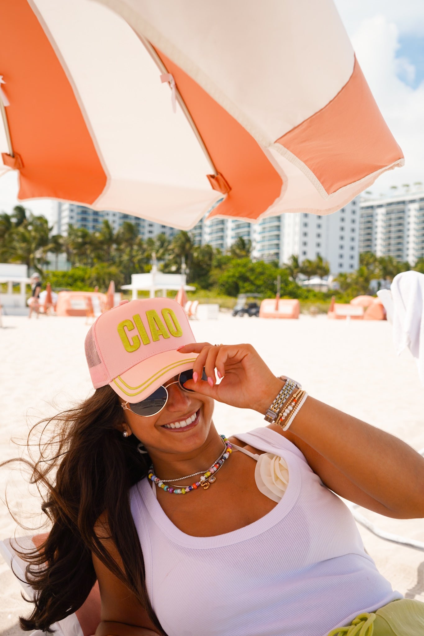 Ciao - Pink Canvas Trucker Hat
