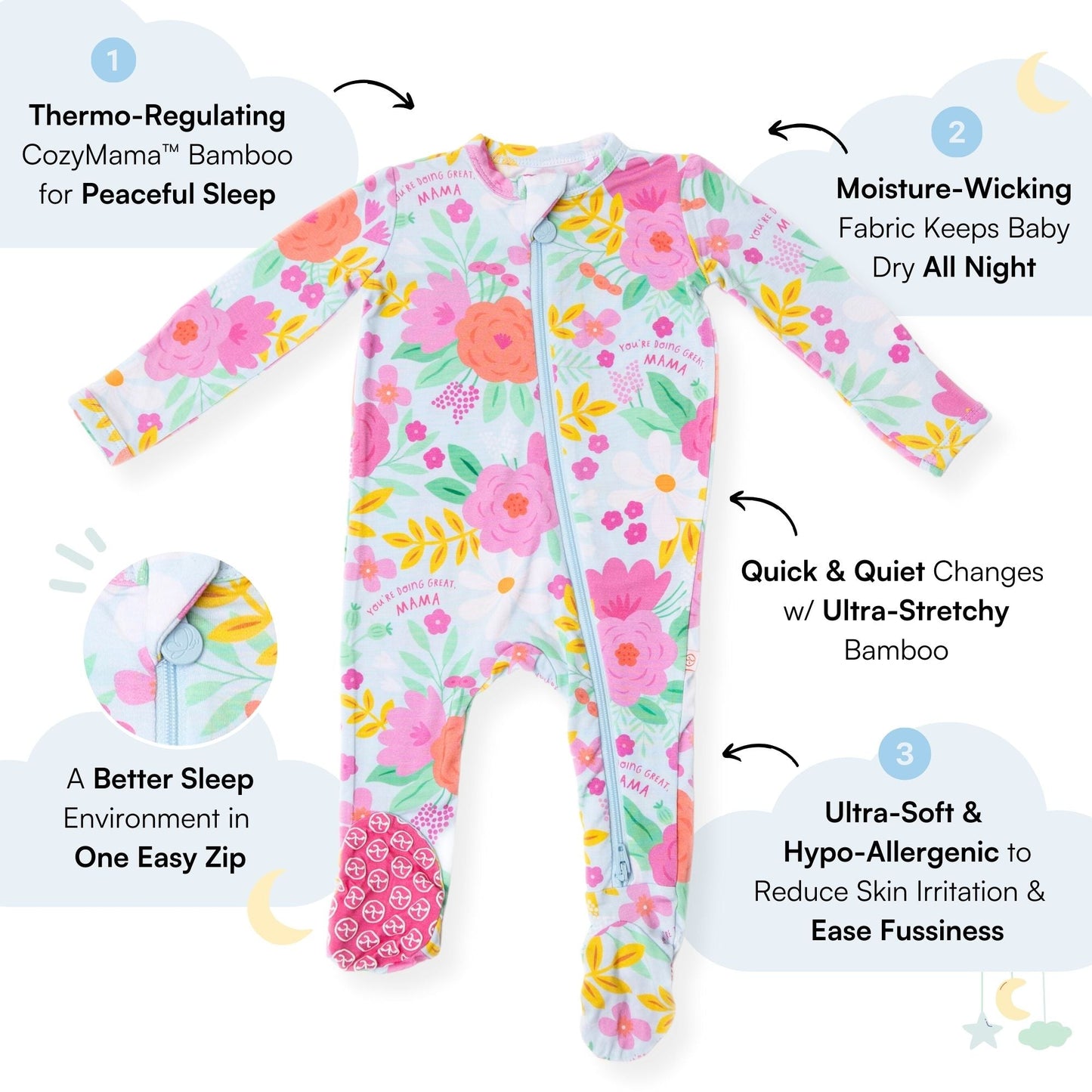 The Second-Skin Footie | Flower Power | "You're Doing Great, Mama"