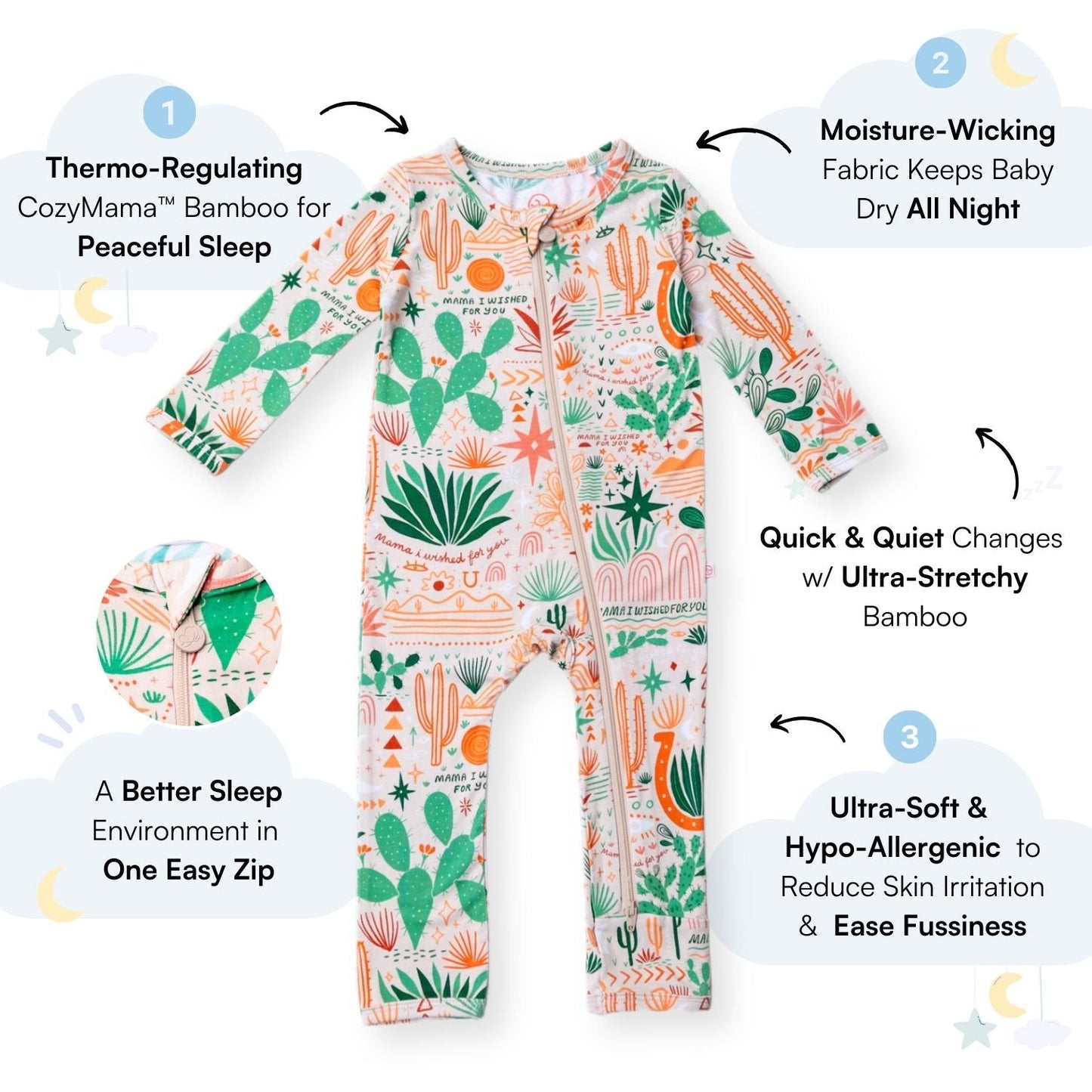 The Second-Skin Footless Romper | Desert Cactus Vibes | "Mama, I Wished for You"