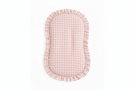 Pink Gingham Ruffle Baby Lounger Cover