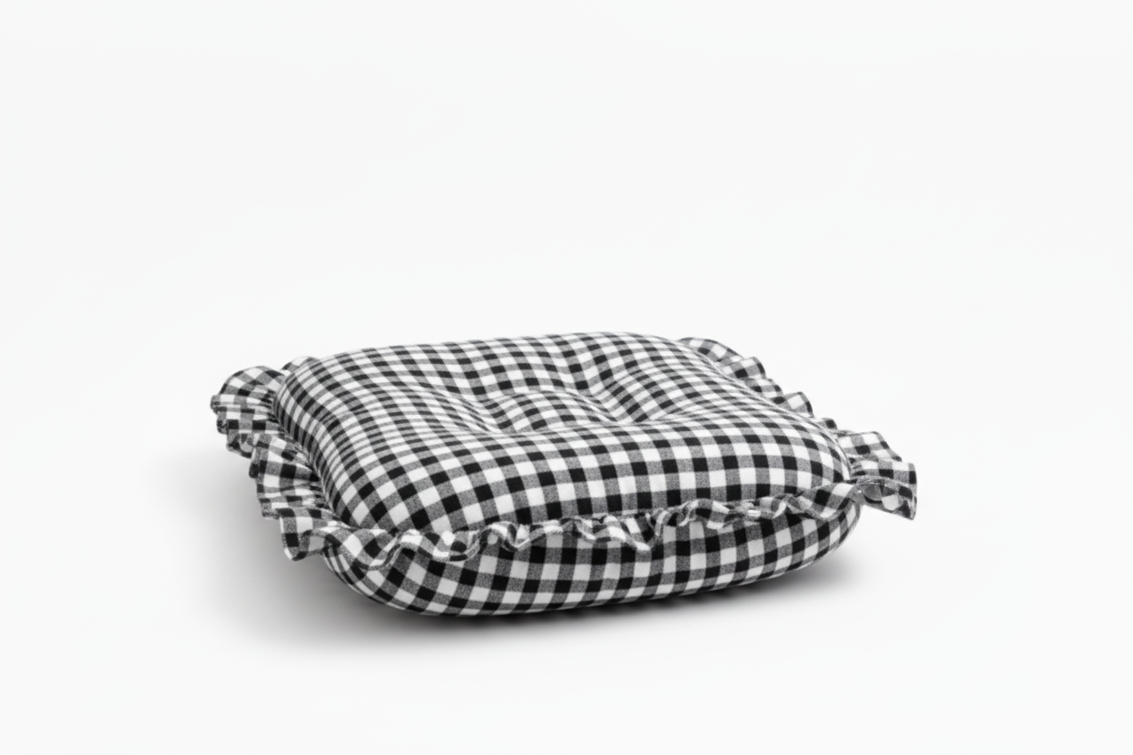 Black Gingham Ruffle Baby Lounger Cover