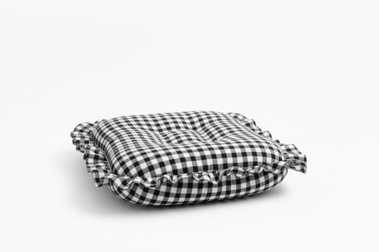 Black Gingham Ruffle Baby Lounger Cover