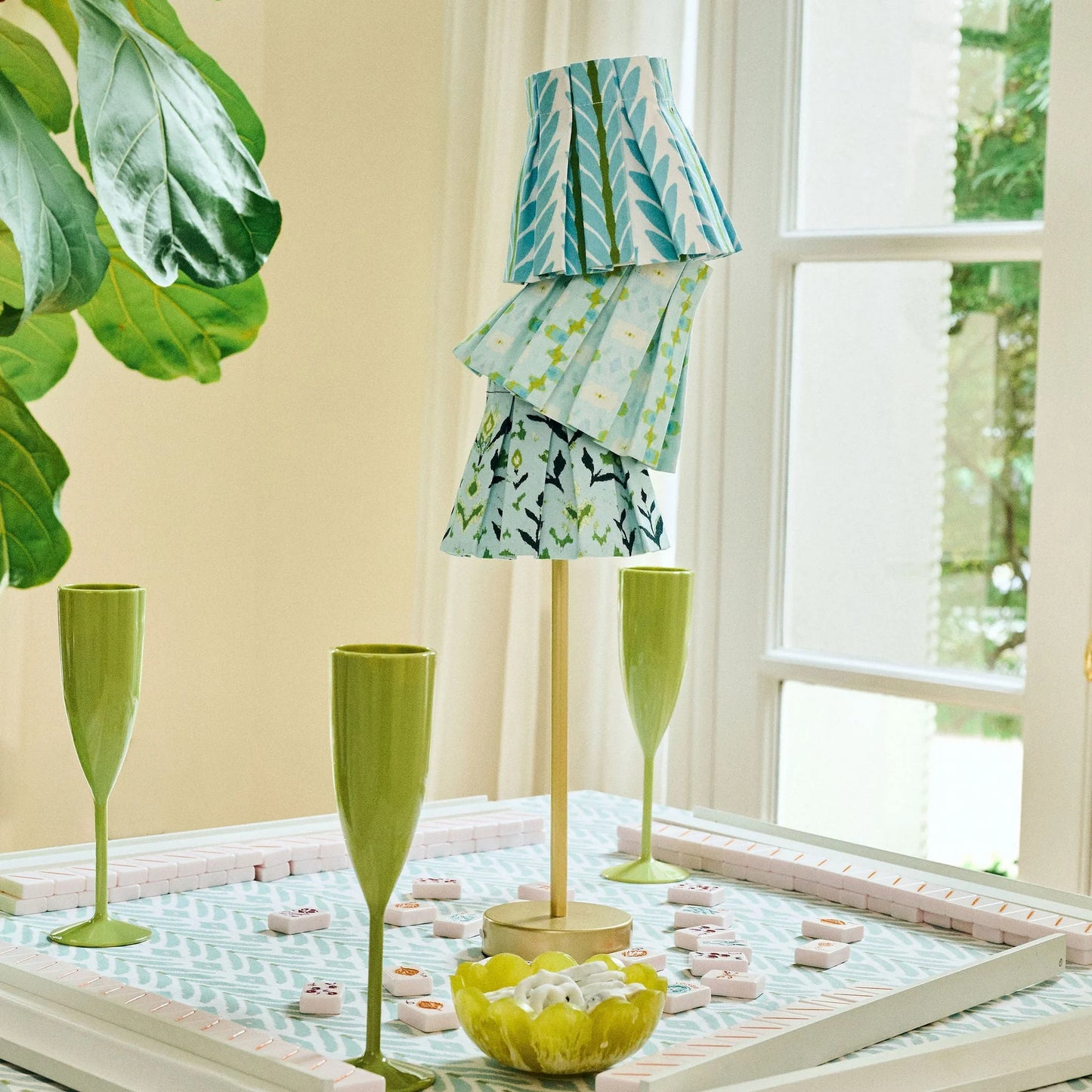Printed and Pleated Lampshade Cover