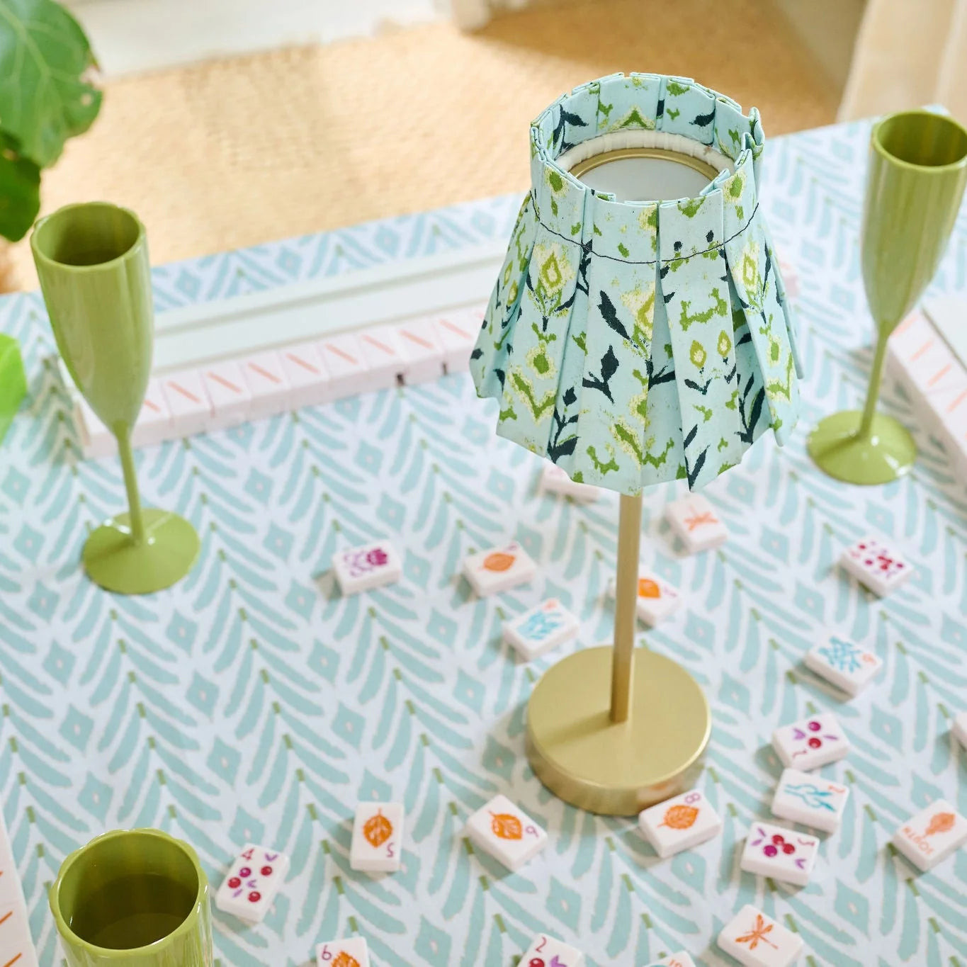 Printed and Pleated Lampshade Cover