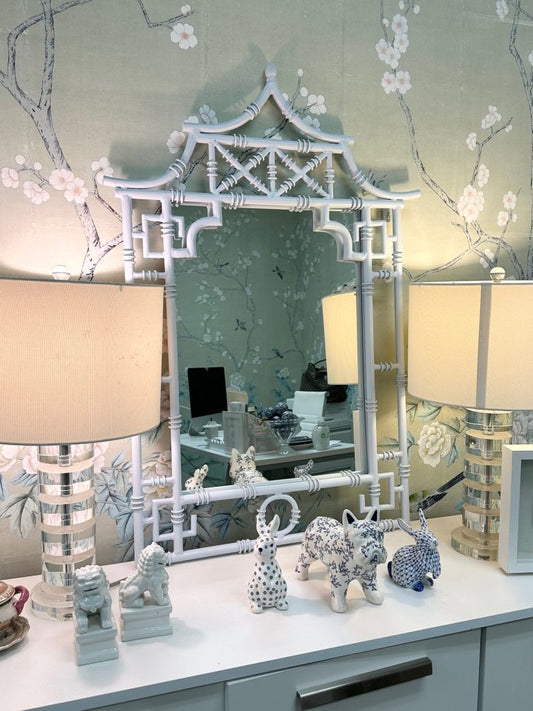 Pale Blue Pagoda Mirror