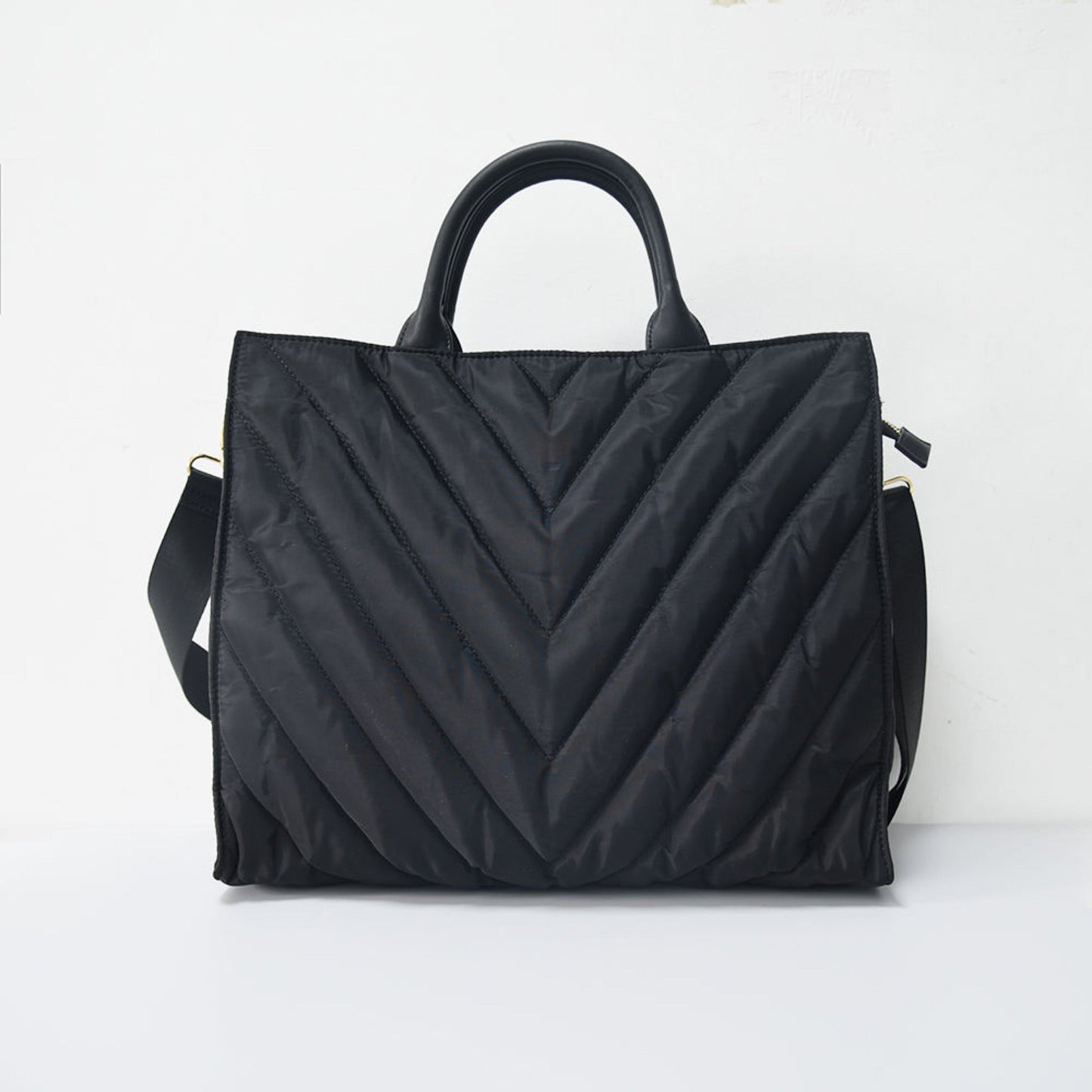 The Carmen | Chevron Stripe Large Puffer Tote