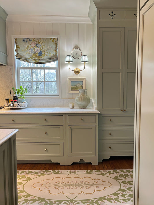 "Cottage Kitchen" Vintage Floral Vinyl Runner - 30"x96"