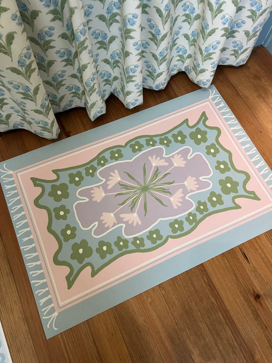 "Eliza-Jane" Modern Oushak Vinyl Floor Mat - 24"x36"