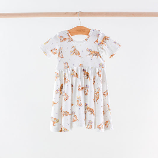 MVC: Purple Tigers Organic Cotton Twirl Dress