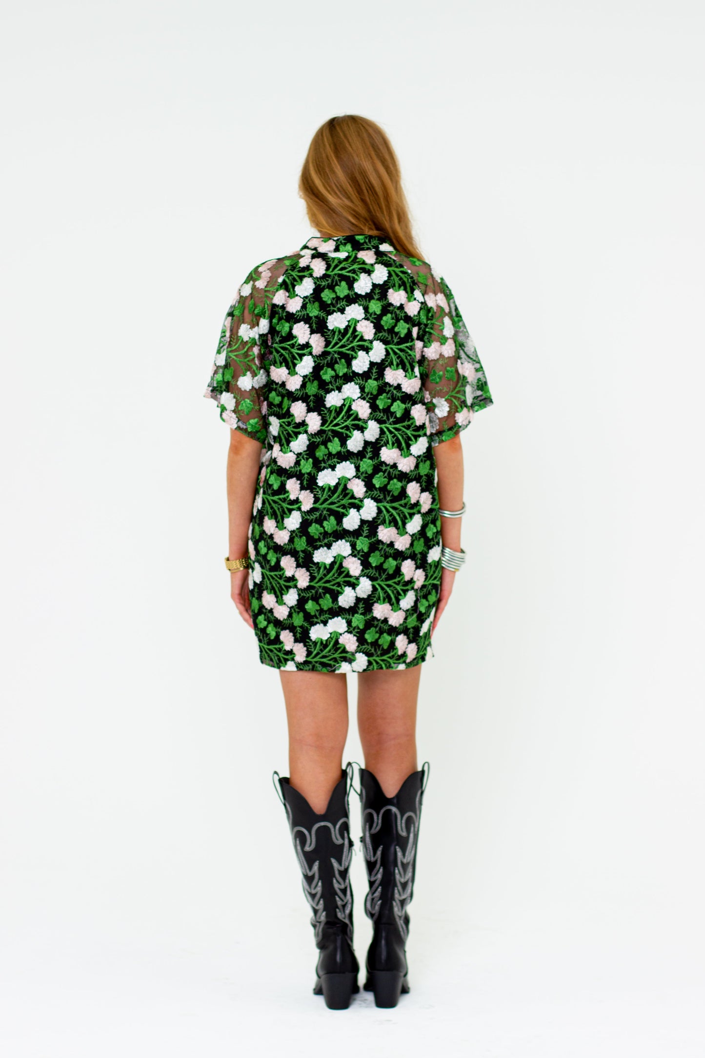 Lulu Short Sleeve Mini Caftan- Vine