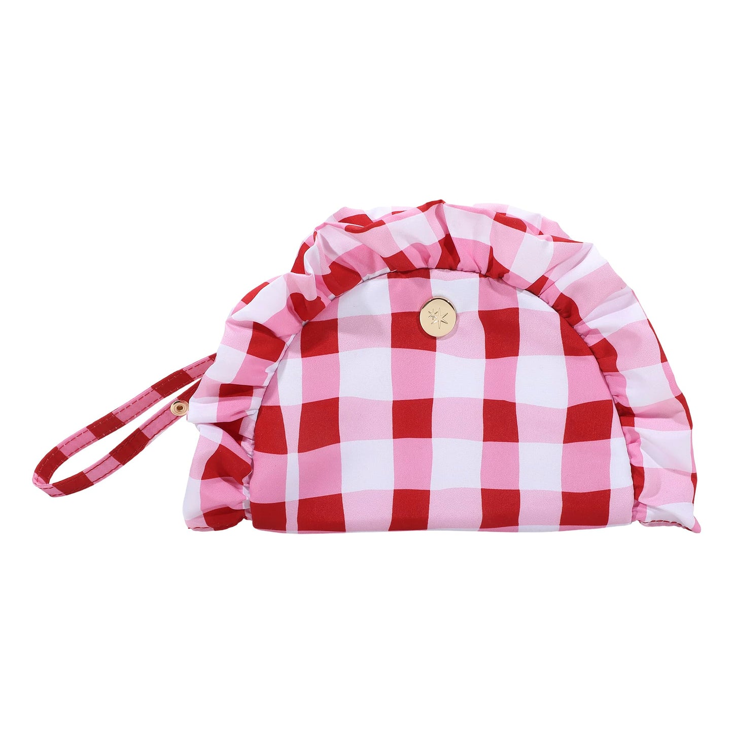 Picnic Perfect Gingham Ruffled Clutch