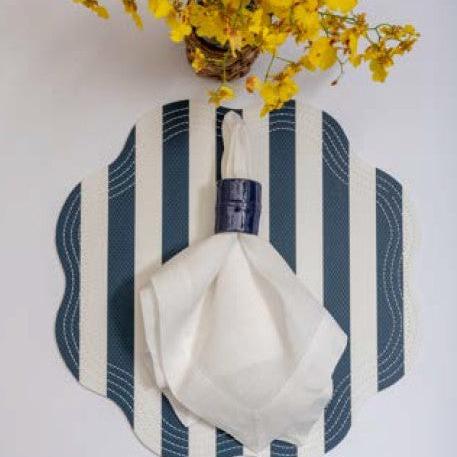 Retro Striped Faux Leather Placemat