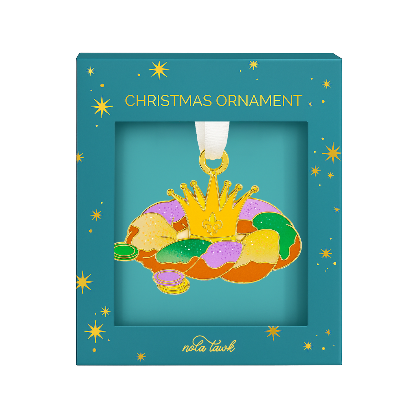 King Cake Enamel Ornament