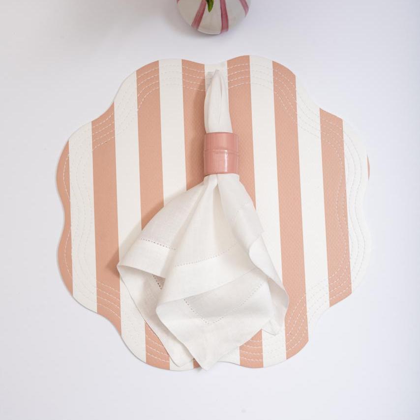 Retro Striped Faux Leather Placemat