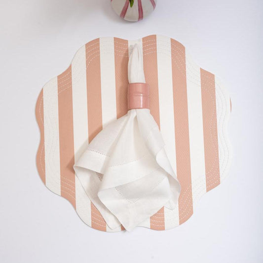 Retro Striped Faux Leather Placemat