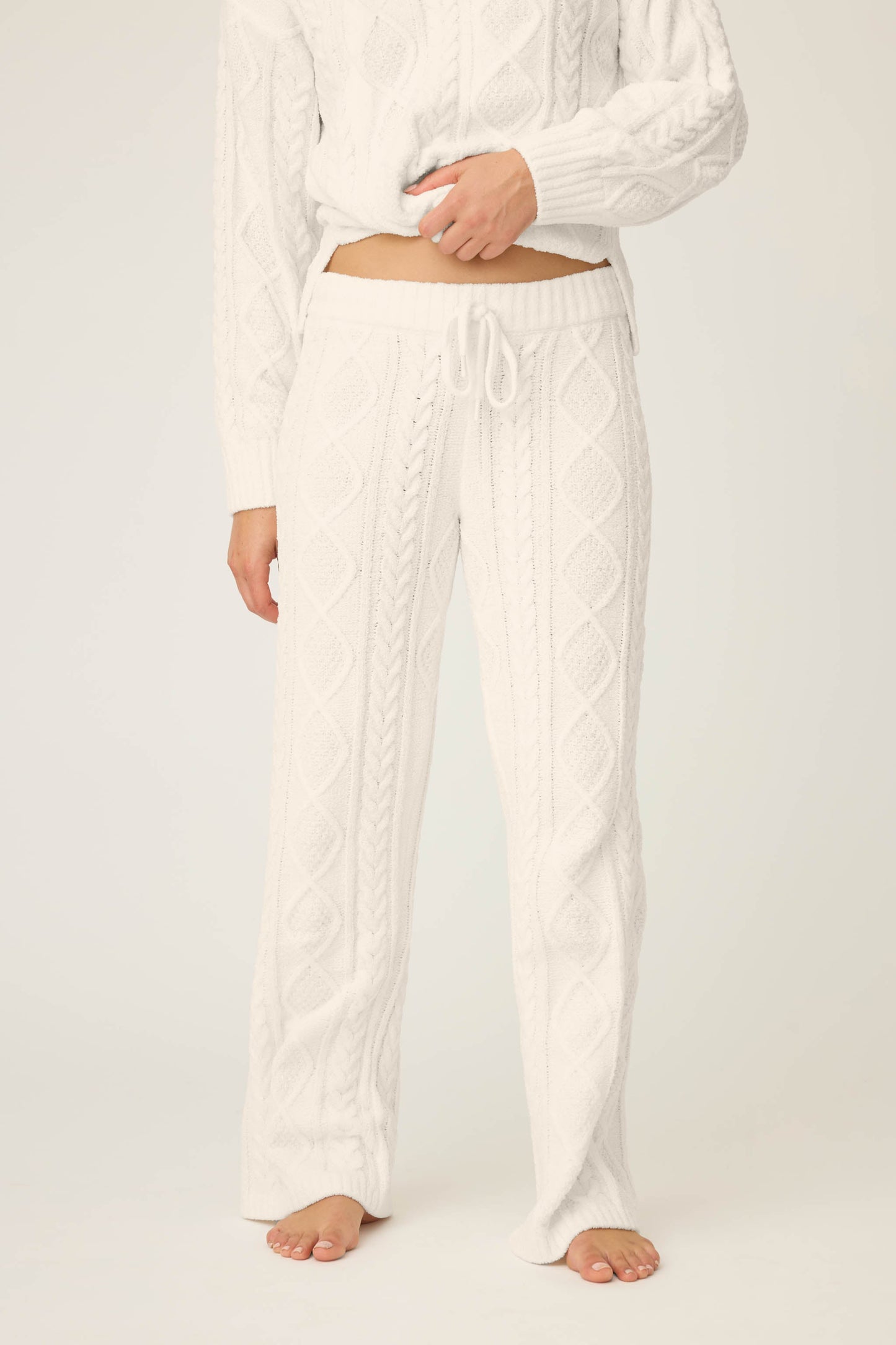 Chenille Cable Crew Lounge Set