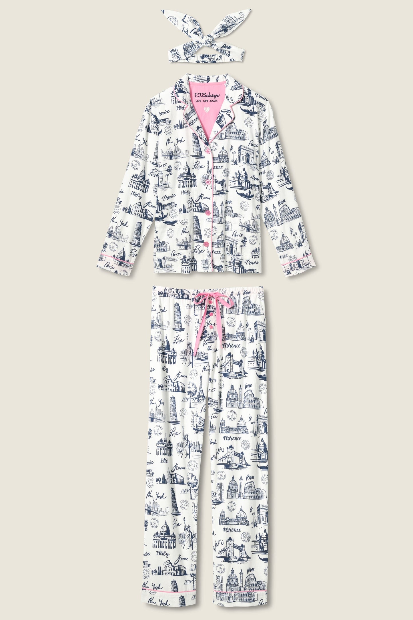 Bon Voyage 3-Piece Flannel PJ Set