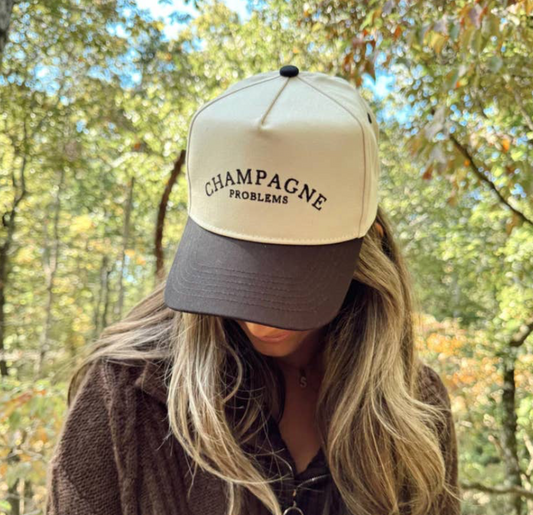 Champagne Problems - Black Vintage Trucker Hat