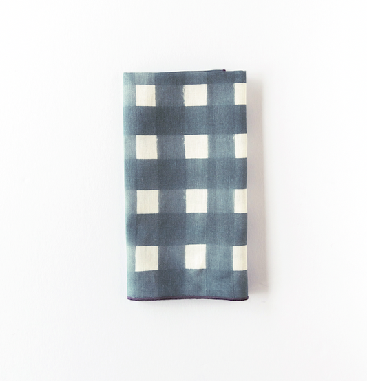 Blue Cross-Hatch Napkins