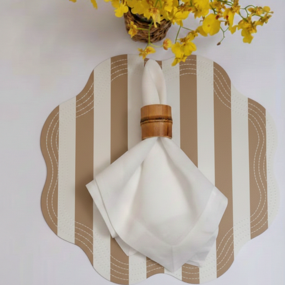 Retro Striped Faux Leather Placemat