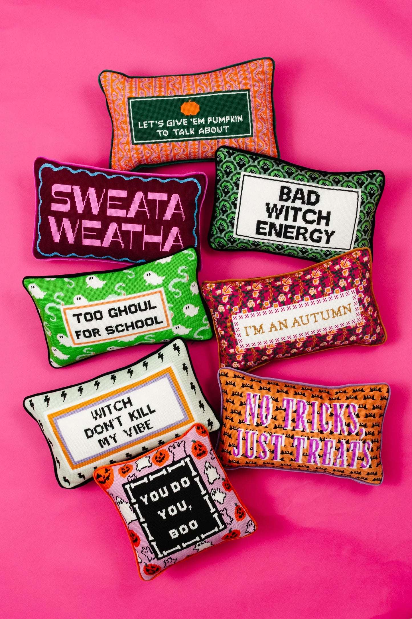 Too Ghoul Needlepoint Pillow