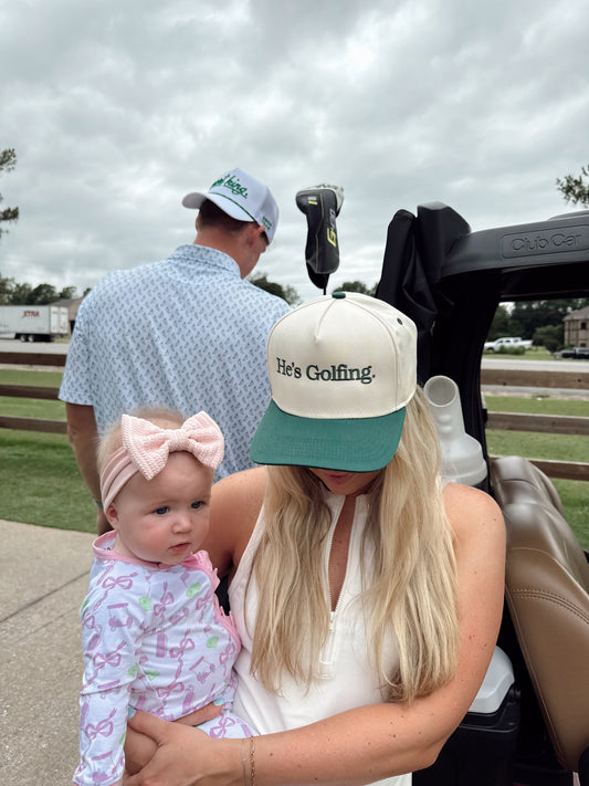 He's Golfing - Green Vintage Trucker Hat - PREORDER