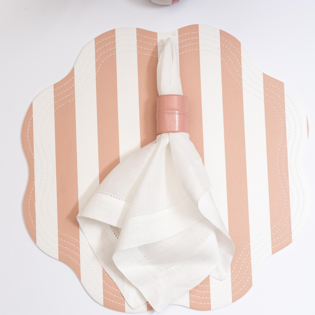 Retro Striped Faux Leather Placemat