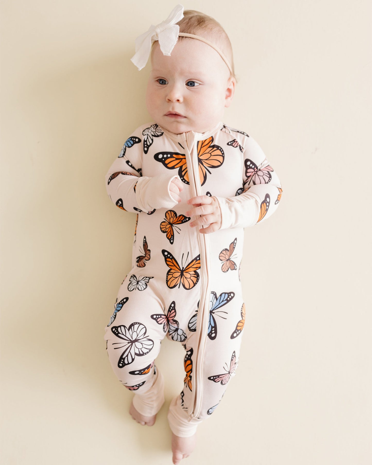 Bamboo Zip Romper | Butterflies