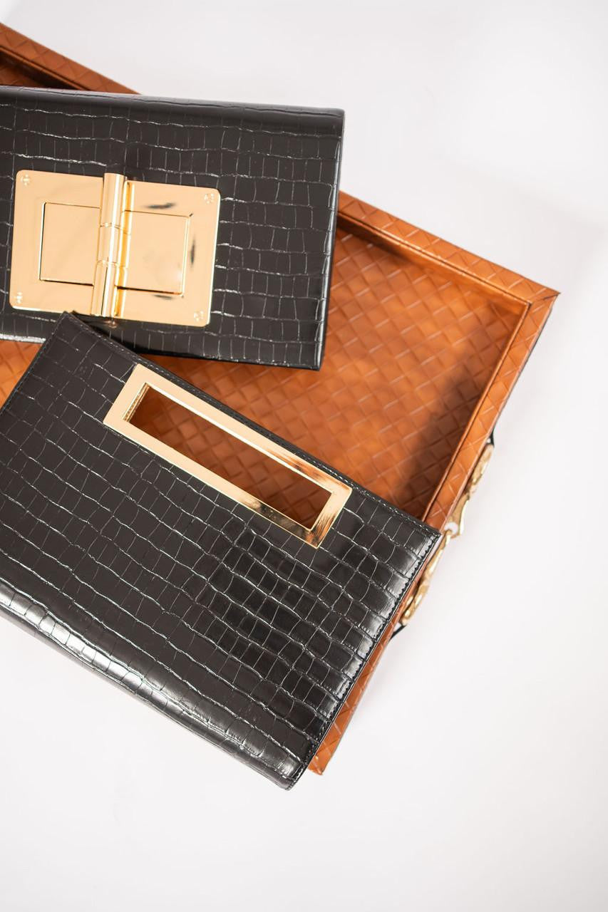 Chloe Croc Clutch
