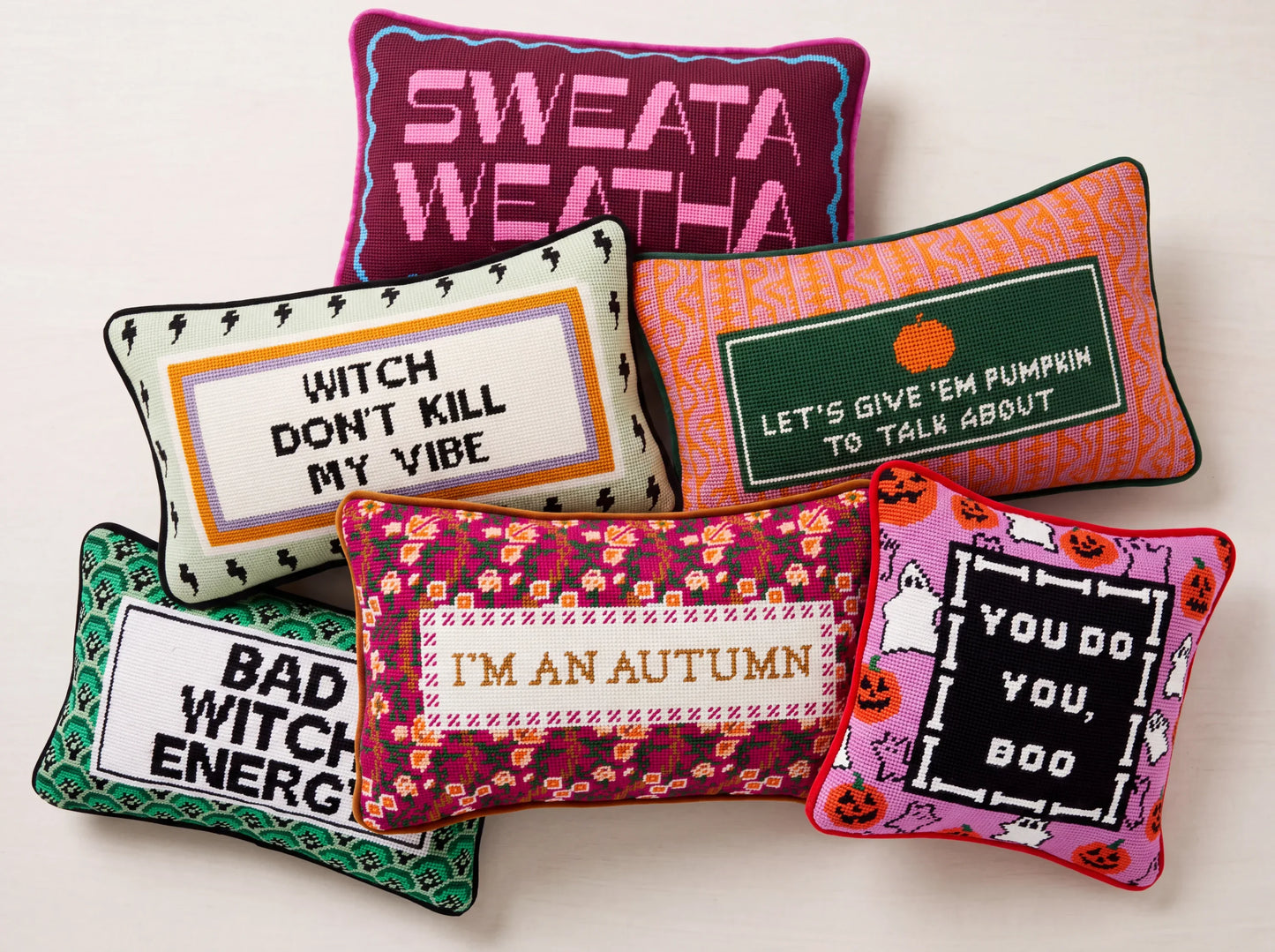 Witch Don't Kill My Vibe Needlepoint Pillow