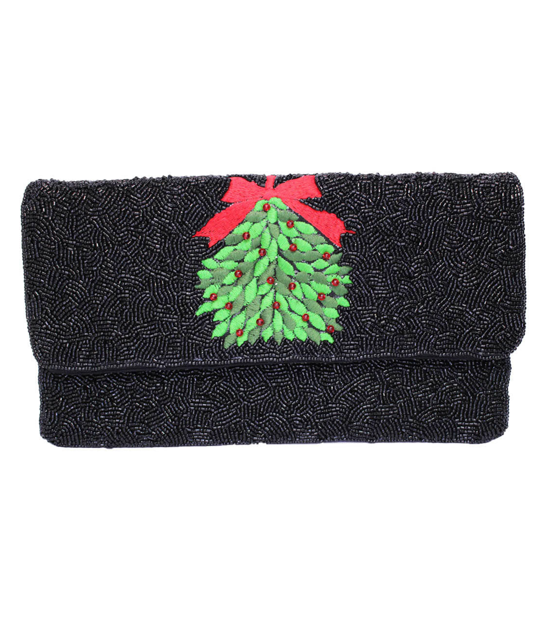 Black Mistletoe - Beaded Clutch