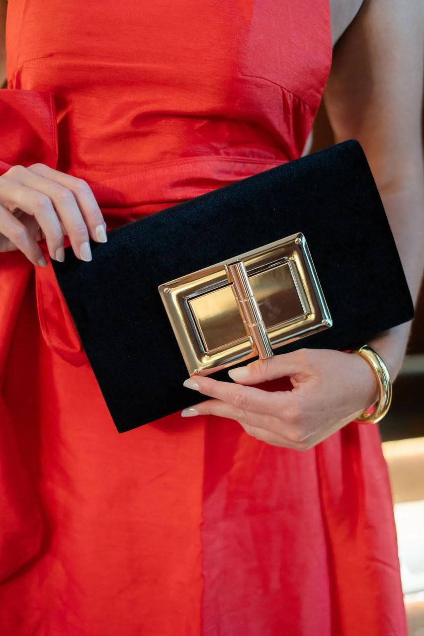 Lillian Clutch - Black Velvet