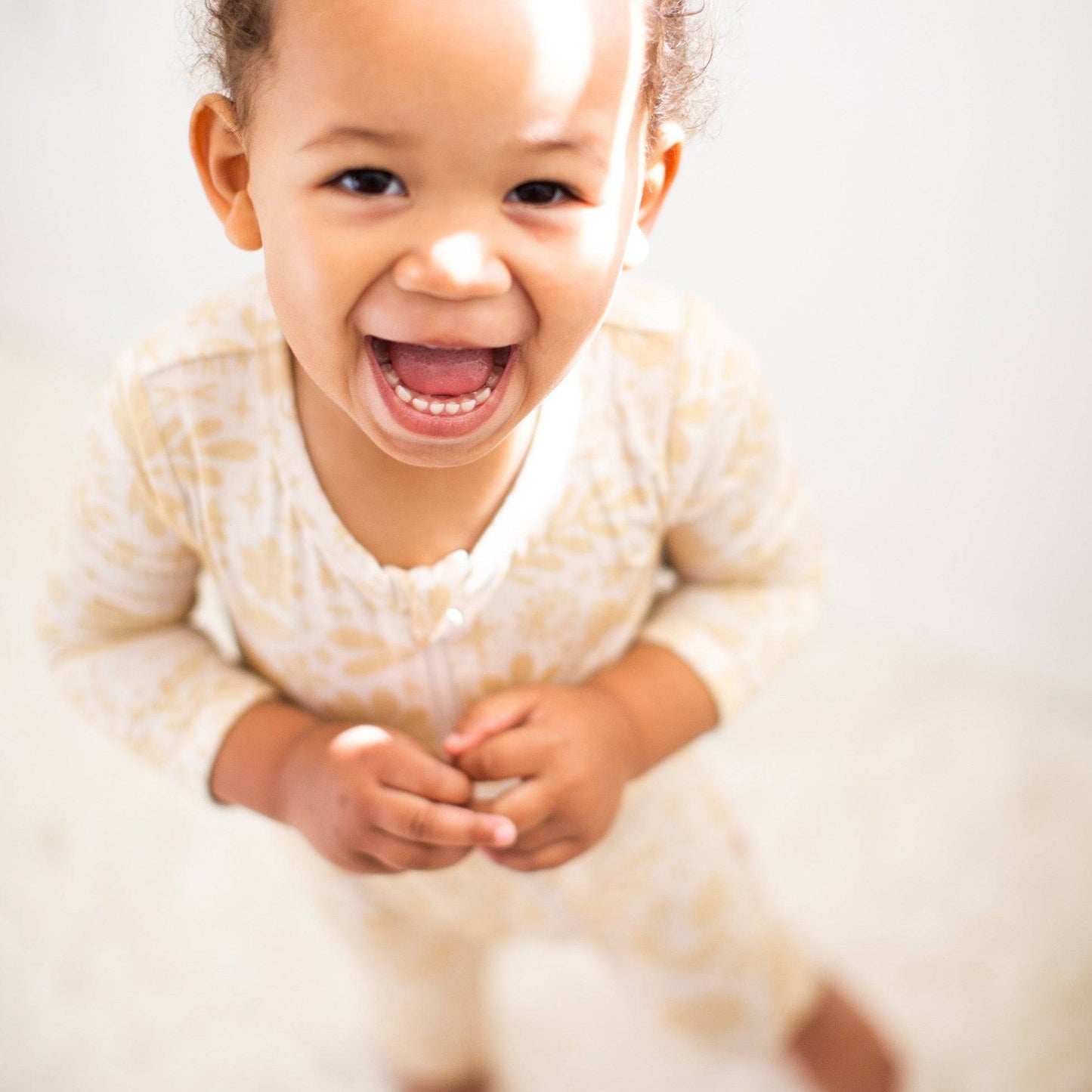 The Second-Skin Footless Romper | Om Baby (Beige) | "Deep Breath"