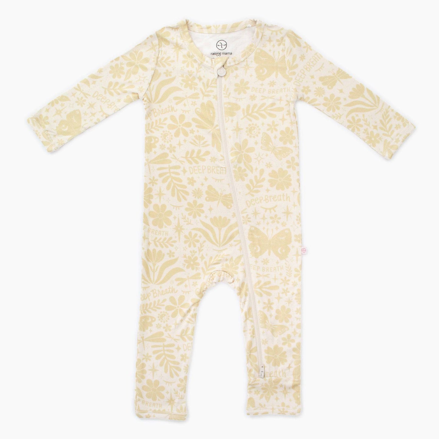 The Second-Skin Footless Romper | Om Baby (Beige) | "Deep Breath"