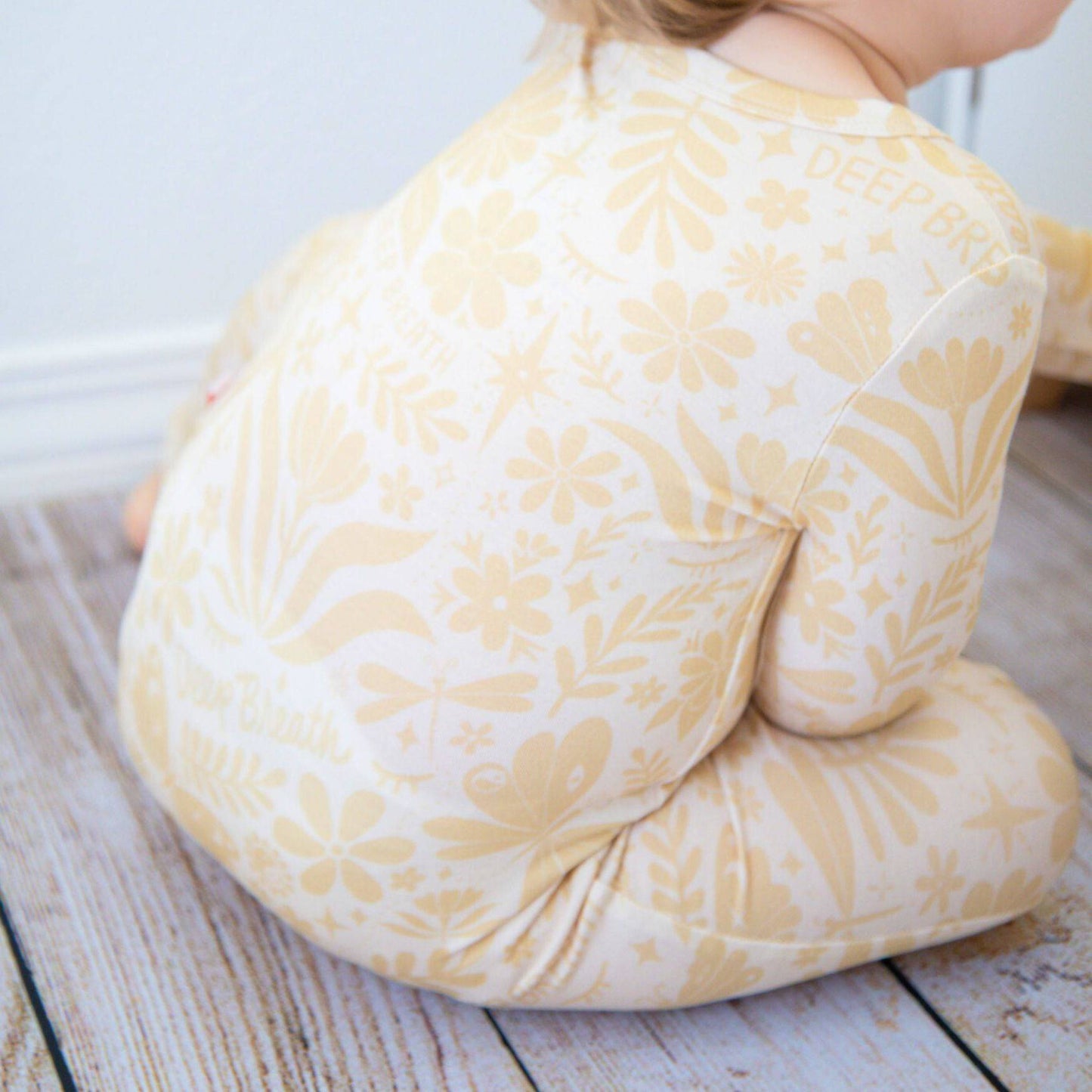 The Second-Skin Footless Romper | Om Baby (Beige) | "Deep Breath"
