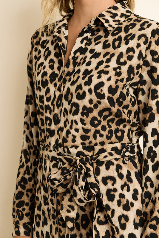 Luna Leopard Self-Tie Dress - Salud HTX