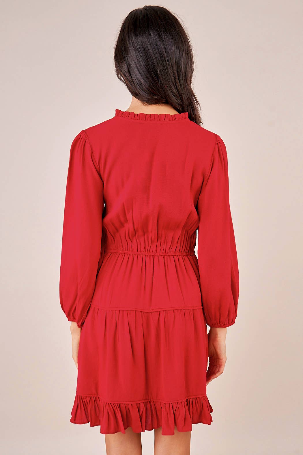 Lilly Long Sleeve Red Dress - Salud HTX