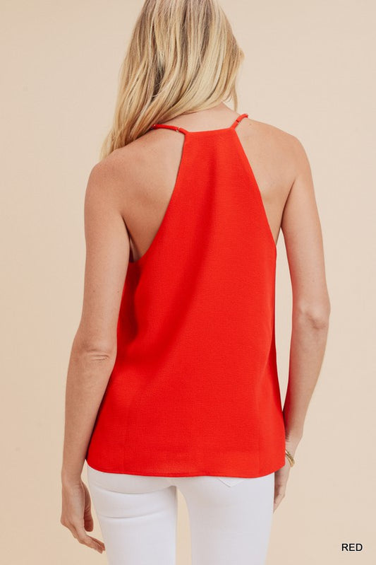 Tomato Red Halter Tank - Salud HTX