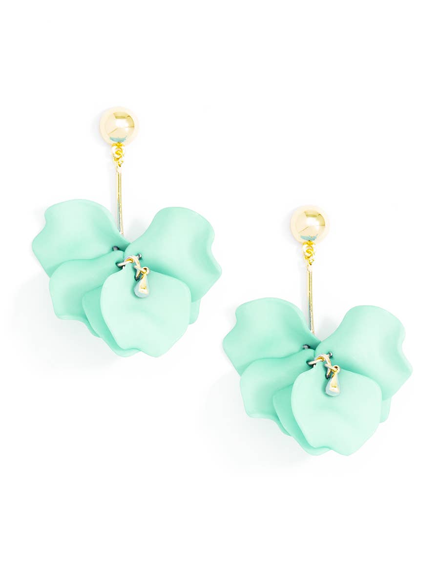 Mint Pastel Petals Drop Earring - Salud HTX