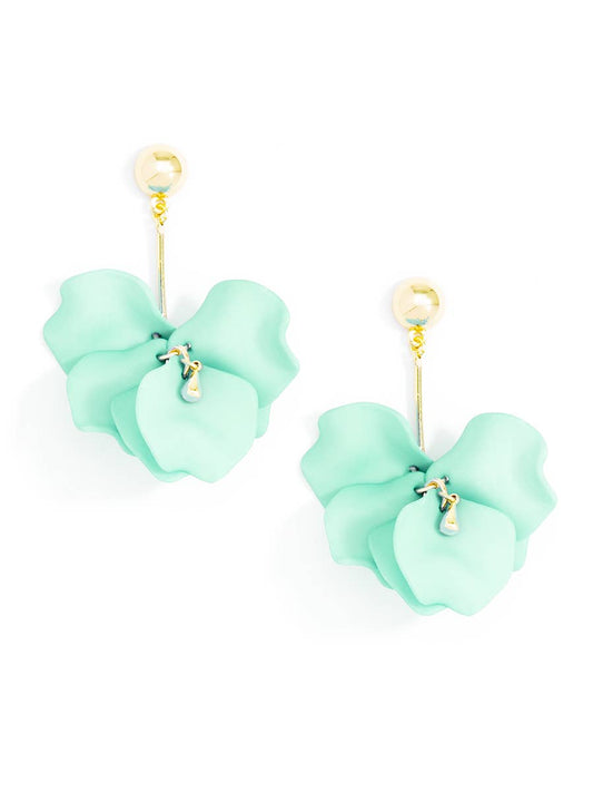 Mint Pastel Petals Drop Earring - Salud HTX